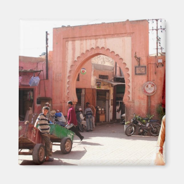 Marrakesh Medina-dörr Magnet (Framsidan)