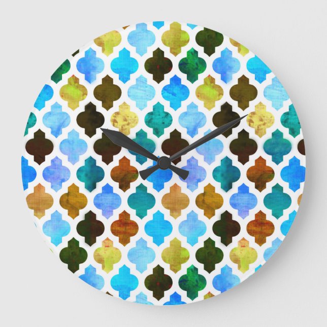 Marrakesh Moroccan Grönt Stor Klocka (Framsida)