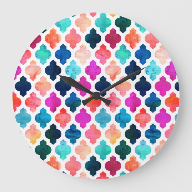 Marrakesh Moroccan Rosa #homedeka Stor Klocka (Framsida)