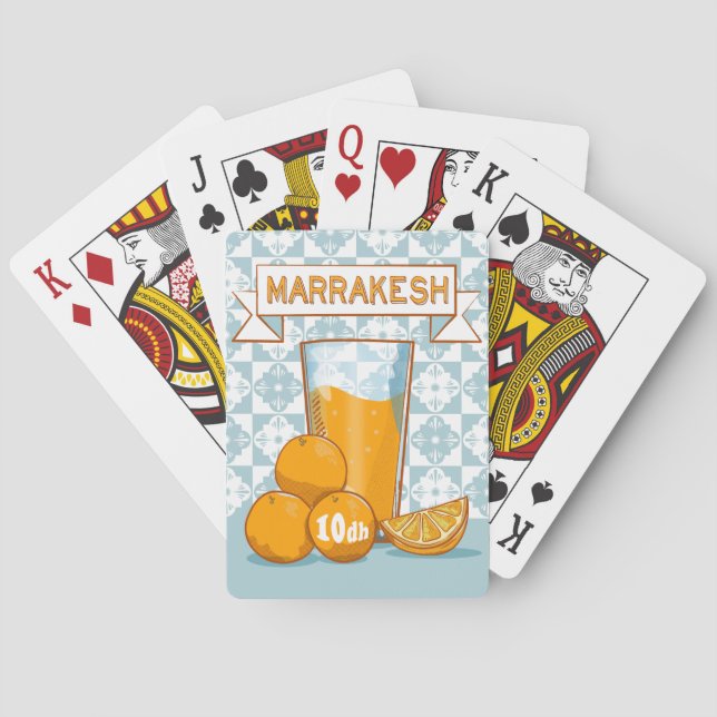 MARRAKESH Orange Juice Retro Poster Casinokort (Baksidan)