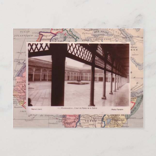 Marrakesh palace courtyard vykort (Framsida)