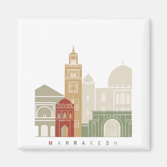 Marrakesh skyline poster magnet (Framsidan)