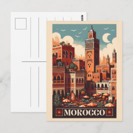 Marrakesh stad marockanska vibbar gåvor vykort
