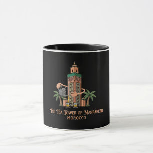 Marrakesh Tekutornet Marocko Vintage Illustration Mugg