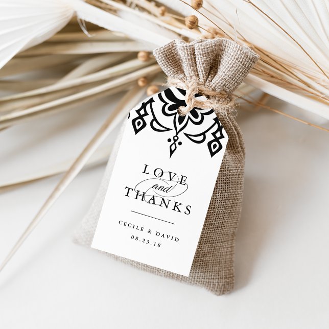 Marrakesh Wedding Favor Märkre | Svart Presentetikett (Skapare uppladdad)