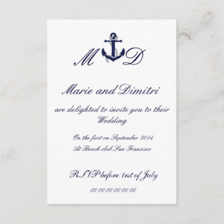 Marriage nautique invitation inbjudningar