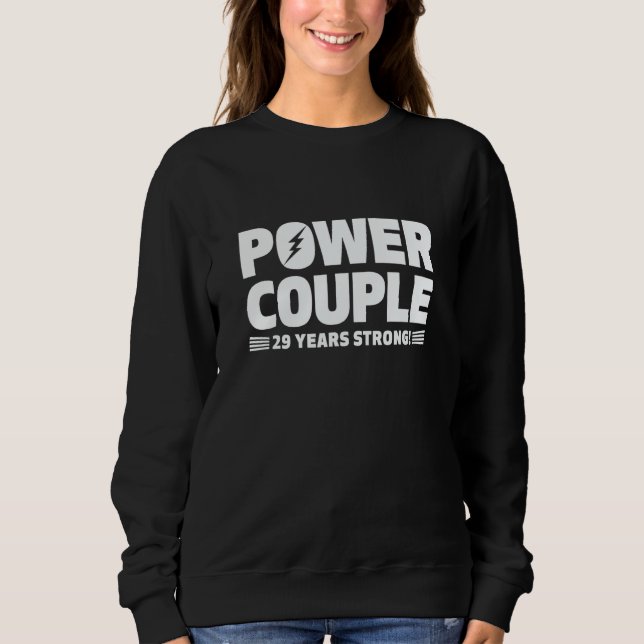 Married 29 Years Power Couple 29th Anniversary Hus T Shirt (Framsida)