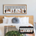 MARRIED 7 Bild Grått och White Photo Collage Poster<br><div class="desc">Eleganten poster utskrift, personlig med dina bröllop-foton. En snyggt i paletten neutralt färg i grått och vitt - perfekt för nyfödda och jubileumsgåvor. Fotomallen är inställd så att du kan lägga till 7 av din favoritfilm bilder som visas i porträtt-format i en enkel rutnätsfotosamling i stil. MARRIED är skrivet i...</div>