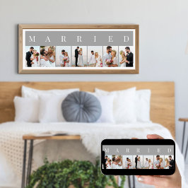 MARRIED 7 Bild Grått och White Photo Collage Poster