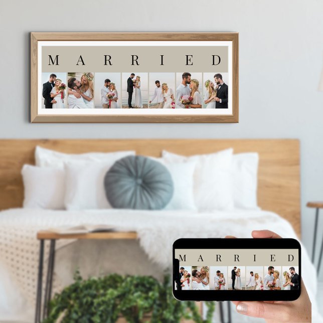 MARRIED 7 Bild Natural and Black Photo Collage Poster (Skapare uppladdad)