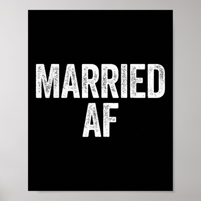Married Af Bröllop-årsfirma Shirt Poster (Framsidan)
