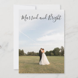 Married and Bright Christmas Photo Card Julkort