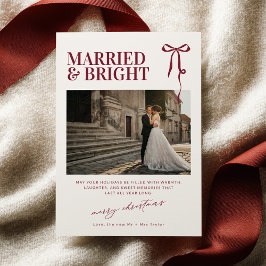 Married and Bright Newlywed Christmas Card Inbjudningar
