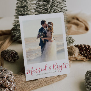 MARRIED & BRIGHT bröllop-meddelande Vykort