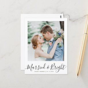 MARRIED & BRIGHT bröllop-vykort Vykort