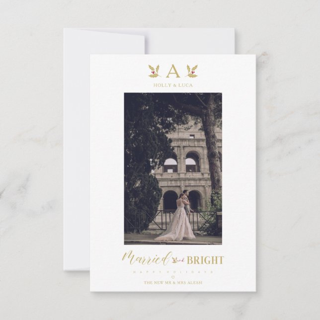 Married & Bright Christmas Initial Newlyweds Photo (Framsida)