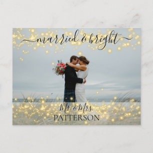 Married & Bright Kundenspezifische Foto Helg Vykort