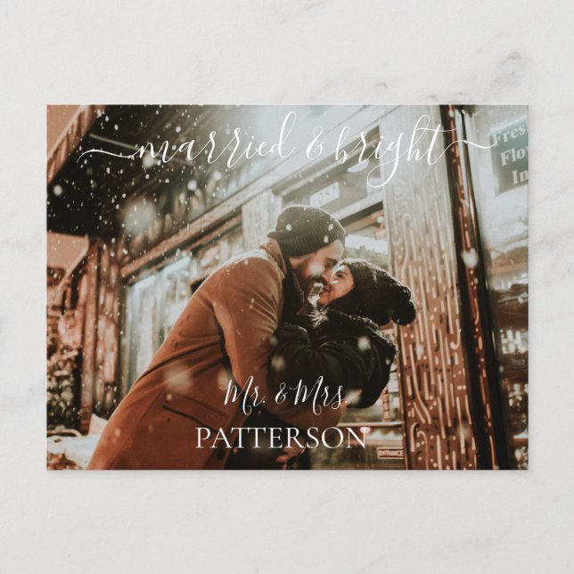Married & Bright Kundenspezifische Foto Helg Vykort (Framsida)