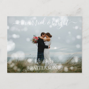 Married & Bright Kundenspezifische Foto Helg Vykort