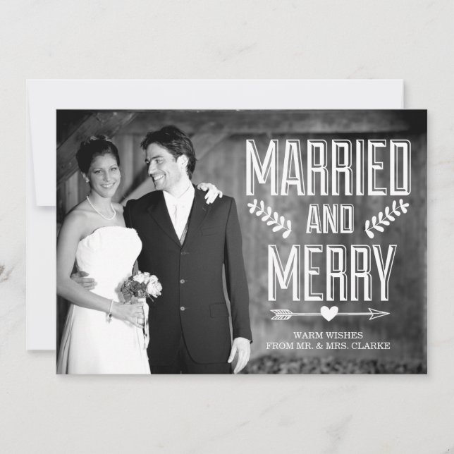 MARRIED CHRISTMAS PHOTO CARDS JULKORT (Framsida)