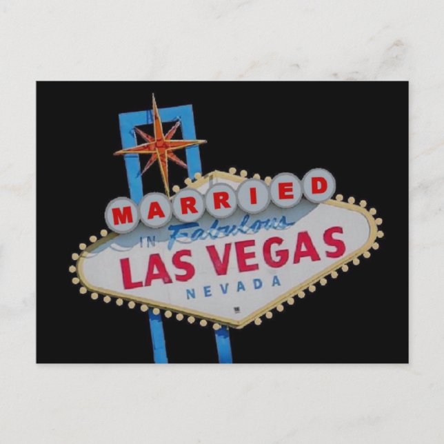 MARRIED in Fabulous Las Vegas Postcard Vykort (Framsida)