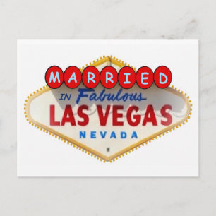 MARRIED in Fabulous Las Vegas Postcard Vykort