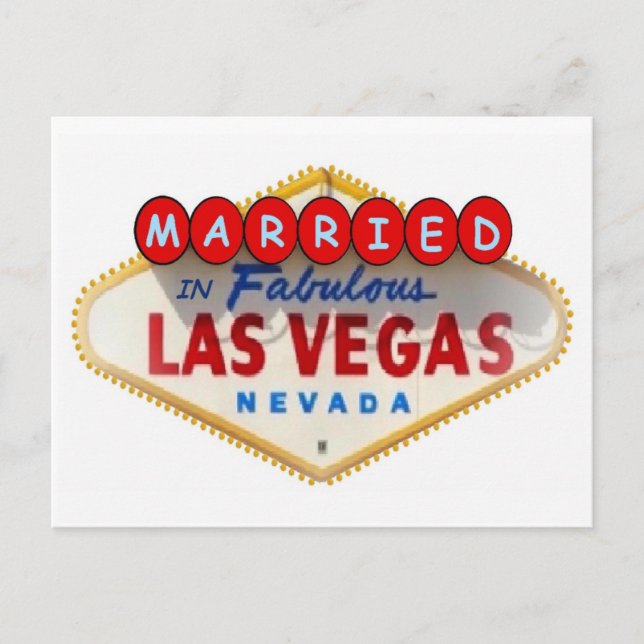 MARRIED in Fabulous Las Vegas Postcard Vykort (Framsida)