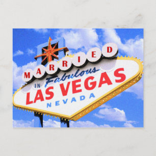 MARRIED in Fabulous Las Vegas Postcard Vykort