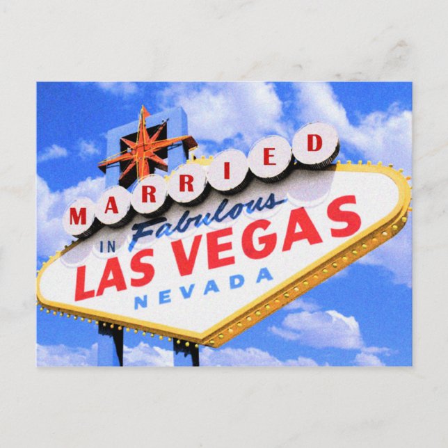 MARRIED in Fabulous Las Vegas Postcard Vykort (Framsida)