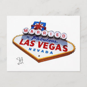 MARRIED in Fabulous Las Vegas Postcard Vykort