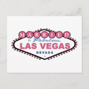 MARRIED in Fabulous Las Vegas ROSA Postcard Vykort