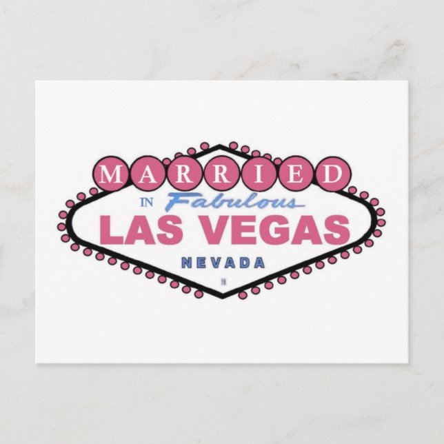 MARRIED in Fabulous Las Vegas ROSA Postcard Vykort (Framsida)
