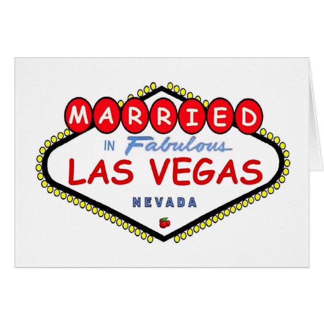 MARRIED in Las Vegas Cherry logotyp Card Hälsningskort (Framsidan Horizontal)