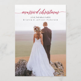 Married jul Newlyged Photo Julkort