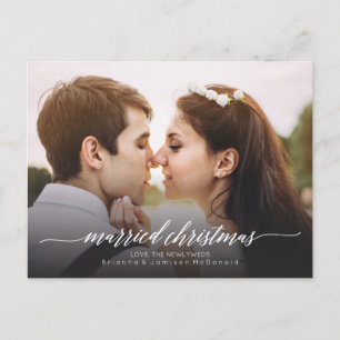 Married jul Newlyged Photo Vit Helg Vykort