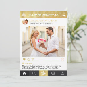 Married jul Newlyweds Instagram Ram Photo Julkort