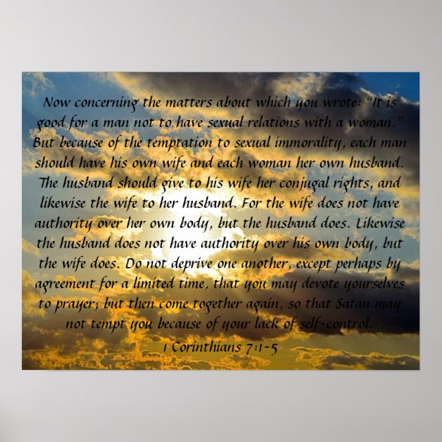 married life bible verse 1 Corinthians 7:1-5 Poster (Framsidan)