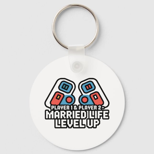 Married Life Level Up Gamer Art Nyckelring (Framsida)