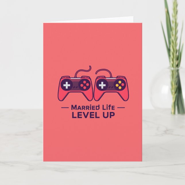 Married Life Level Up Gaming Art Kort (Framsida)