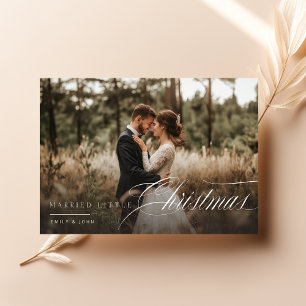 Married Little jul Rustic Photo Newlyged Julkort