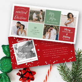 Married Little jul Squares 4 Photo Bröllop Julkort