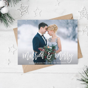 MARRIED & MERRY ELEGANT BRÖLLOP VYKORT