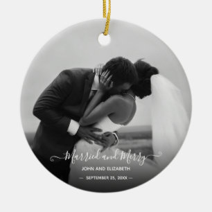 Married Merry First jul Black Photo O Julgransprydnad Keramik