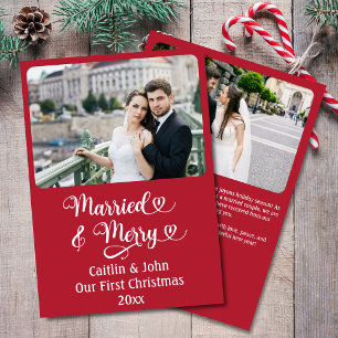 Married Merry Newlyweds 1:a juldagen Anpassningsba Julkort