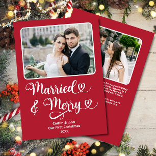Married Merry Newlyweds 1:a Julen Red Hearts