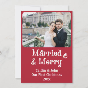 Married Merry Newlyweds Första julen Anpassningsba