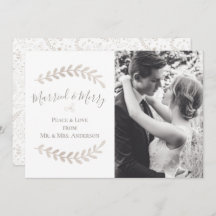 Married & Merry Simple Black White Guld Bröllop
