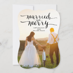 MARRIED OCH MERRY HELGDAG-FOTOKORT JULKORT