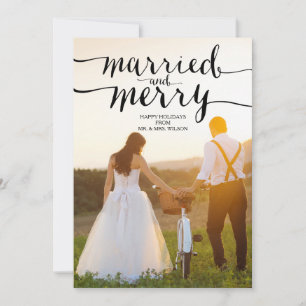 MARRIED OCH MERRY HELGDAG-FOTOKORT JULKORT