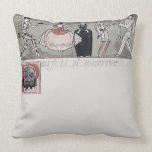 "M'arrive Parfois il" (bläck och w/c på papper) Kudde